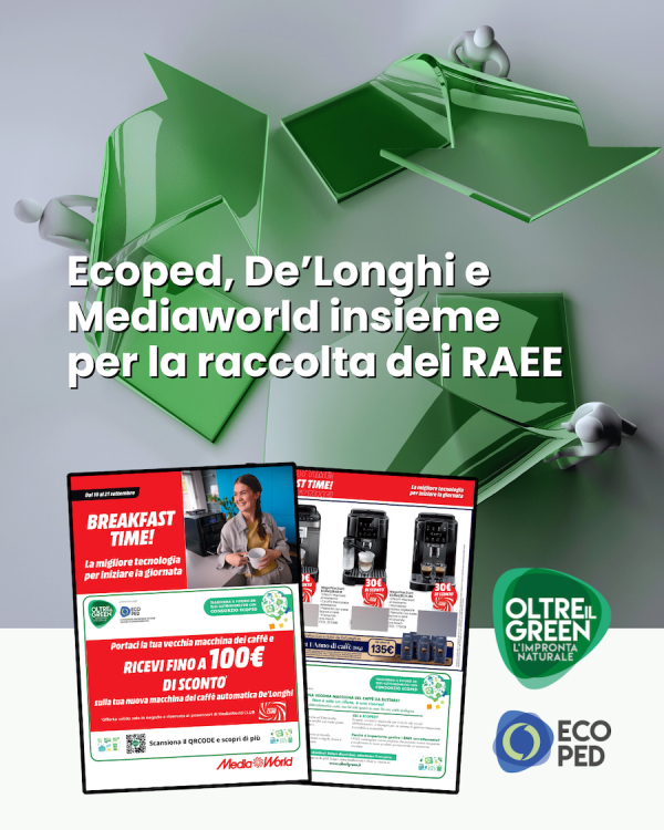 RAEE: partita la campagna Speciale Caff&egrave; di Ecoped con De'Longhi e Mediaworld