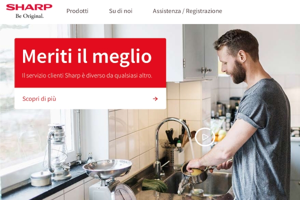 Sharp: nuovo sito per bianco e ped