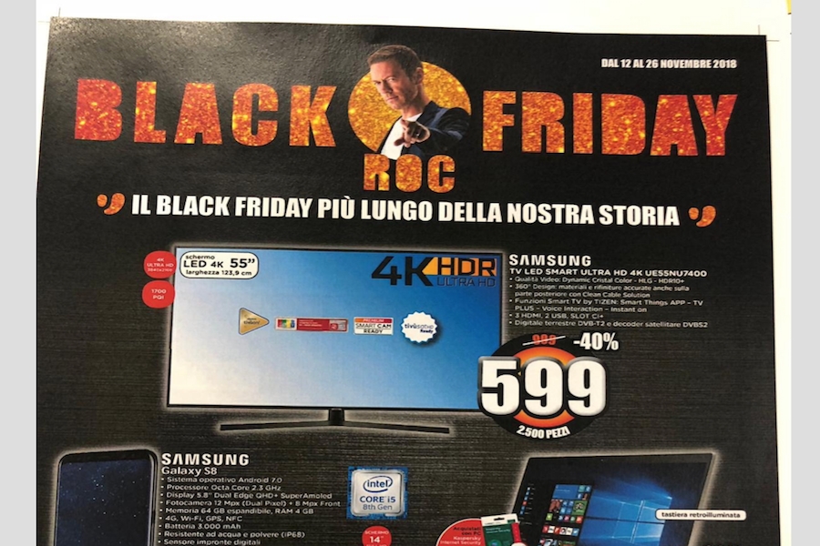 Black Friday: Unieuro si butta su Rocco. Perché a noi non piace - Bianco e  Bruno, Magazine di elettrodomestici e di elettronica di consumo