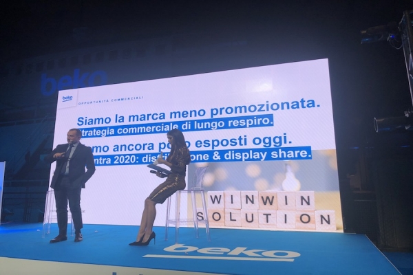 Francesco Misurelli general manager di Beko e Ambra Lombardo madrina della serata