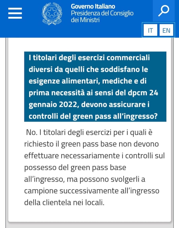 Green pass, nessun controllo all'ingresso dei negozi
