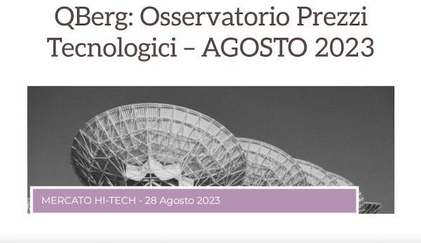 Indice Prezzi Tecnologici: ad agosto tornano gli aumenti