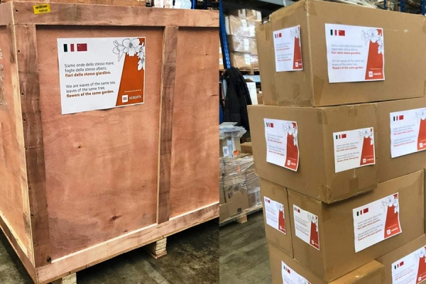 La nuova donazione di migliaia di mascherine inviate da Xiaomi, dopo un primo lotto gi&agrave; arrivato in Italia settimane fa, a sostegno della Protezione Civile della Regione Lombardia.