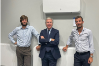 Il presidente Roberto Saccone, al centro, con i figli Francesco (a sinistra) e Marco.