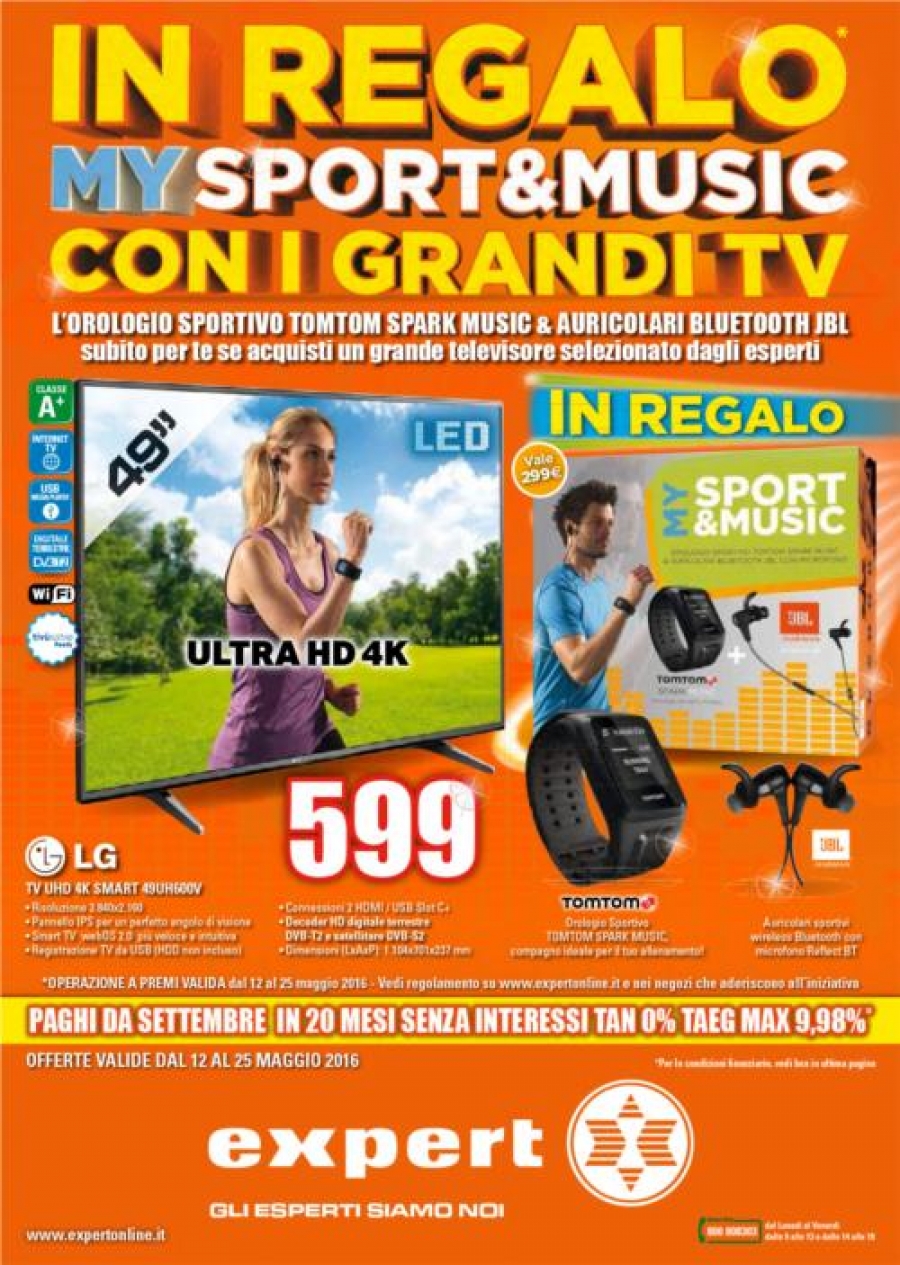Expert: compri un tv Ultra HD 4k e ti porti a casa orologio sportivo  insieme ad auricolari Bluetooth - Bianco e Bruno, Magazine di  elettrodomestici e di elettronica di consumo