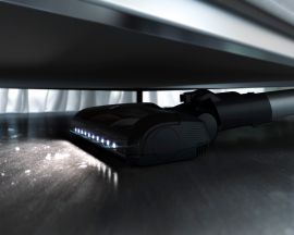 Spazzola motorizzata con 4 ruote dedicate e luci a LED